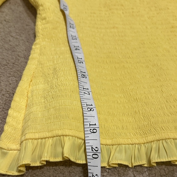 Ramy Brook Yellow Puff-Sleeve Smocked Top - Picture 5 of 7